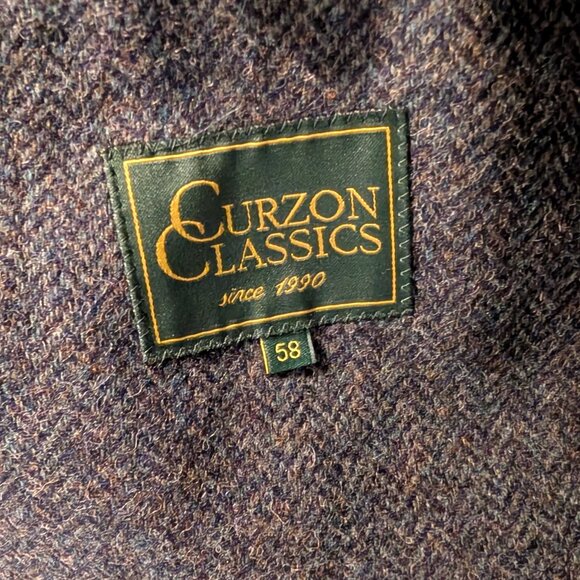 Curzon Classics Navy Herringbone Shetland Tweed Teba Jacket 46R/58R - Picture 5 of 8
